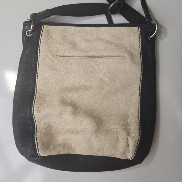 The Sak Leather Crossbody Bag — Brown Black Colorblock, Adjustable Strap - Picture 4 of 12